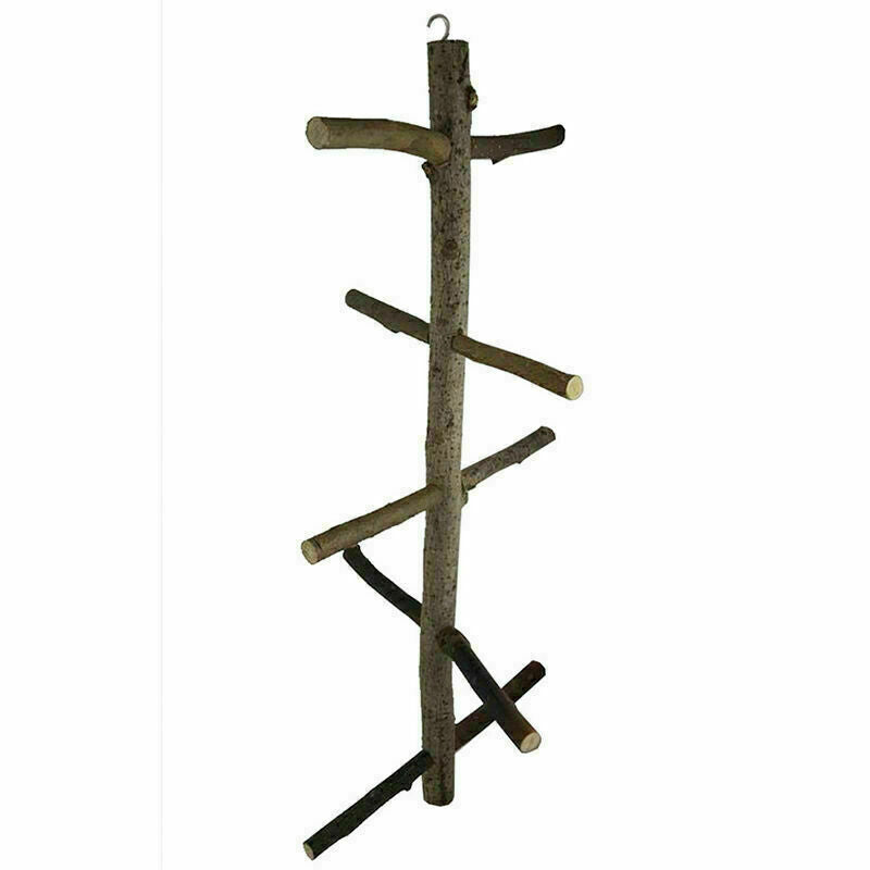 Parrot Bird Perch Stand Play Fun Toys Gym Wooden Activity Plays Cage Branch