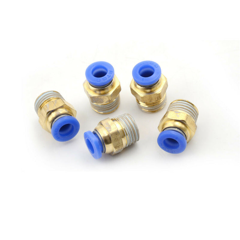 5PCS Male 1/4" - 6mm Straight Push in Fitting Pneumatic Push to Connect Air B Gw