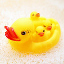 4PCS Baby Bathing Developmental Toys Water Floating Squeaky Rubber Ducks