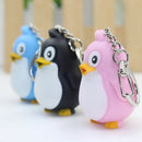 Cute Penguin Keyring Led Torch With Sound Keychain Christmas Xmas Party Fav O7U1