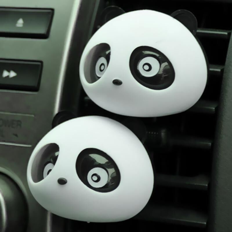 2X Cute Panda Auto Car Air Freshener Clip Perfume-Diffuser for Car Fragrances 2x