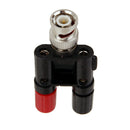 1x BNC Male Plug to Twin Banana Jack Sockets Female Coax Connector Binding Post