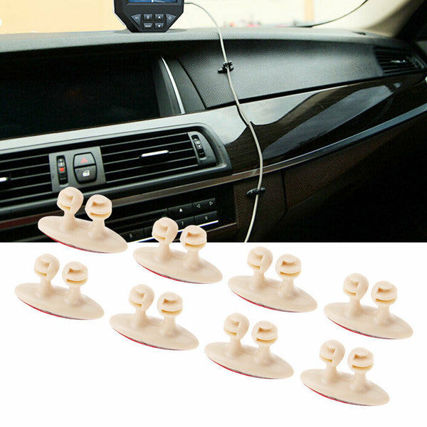 8Pcs Car Interior Clip Earphone Cable Clip Arrangement Panel Clamp(Beige)