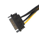 2pcs 15pin SATA to 6pin PCI-e PCI Express Adapter Cable for Video Card