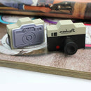 Novelty Korean 2Pcs Gray Camera Wood Wooden Rubber Stamp Diary Decor Craft New