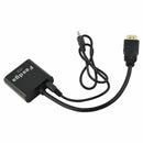 Fasdga HDMI to VGA converter adapter + 3.5 mm audio jack full HD 1080P blac