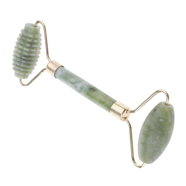 Natural Jade Roller for Face - Facial Massager Roller with Double Head, Neck