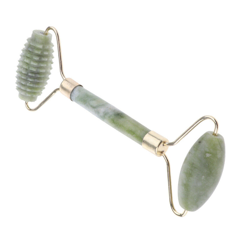 Natural Jade Roller for Face - Facial Massager Roller with Double Head, Neck
