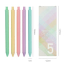 5Pcs/set Gel Pens Lovely Macaron Color Gel Pen 0.5mm Black Ink Signature Pe P8N3