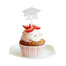 20pcs Pack 2018 Graduation Cap Cupcake Picks Cake Toppers Decor