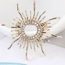 Enamel Sun Brooch Pin Women Rhinestone Crystal Scarf Coat Brooch 3C