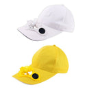 Yellow Solar Powered Fan Summer Sport Outdoor Hat Cap With Solar Sun Power