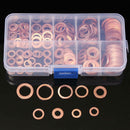 200 Pcs M5-M14 Copper Crush Washer Gasket Set Flat Ring Seal Assortment Kit