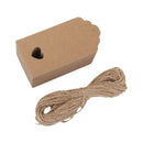 100 pcs Kraft paper Empty card Hand drawing Gift Label Tags Hearts Hollow b