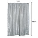 Rod Pocket Satin Window Curtains Blackout Shade Curtains  200x250cm Grey