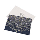 Royal Blue Wedding Party Lace Flower Invitations Cards Greeting Cards