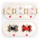 Rhinestone Ballet Girl Hairpin Bows With Clips Flash Glitter Leather Hair P