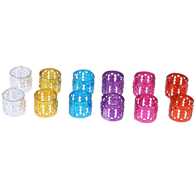 100x DIY Dreadlock Beads Adjustable Hair Braid Rings Cuff Clips Wholesale Kid Gw