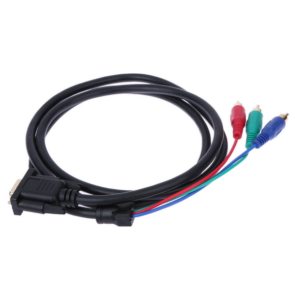 1.5m 5Ft VGA to TV 3 RCA Component AV Adapter Cable for PC Laptop #gib
