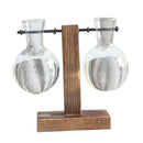 Test Tube Flower Vase Wooden Stand for Hydroponic Plant Stand with 2 Vase Boxes