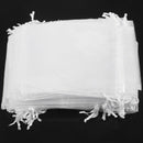 Satin Organza Lace Bag for Wedding Banquet Gifts (White, Set of 50)