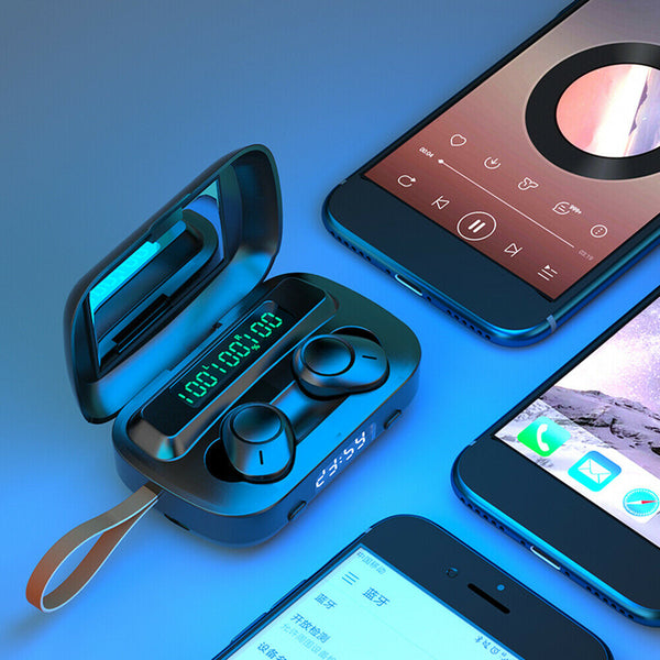 LED Wireless Bluetooth Noise Reduction Stereo TWS Headset Headphones Earphones
