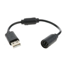 USB Converter Cable for Microsoft Xbox 360 Controller Breakaway Cord - Black