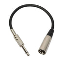3-Pin XLR Male to 1/4" 6.35mm Mono Male Plug Audio Cable Microphone Mic Adapter