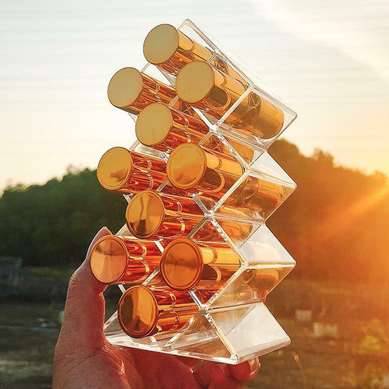 Fish Shape Lipstick Organizer Lip Gloss Storage Tower Makeup Stand for 10 Lip