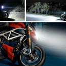 2 Pcs Motorcycle Headlight H4 LED Beam Head Light Lamp Bulb 6500K DC9V-32V