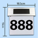 Stainless Steel Solar Powered LED Doorplate Number Light House Door Address