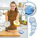 6pcs/set Kitchen Reusable Silicone Food Storage Wrap Microwave Bowl Seal Co