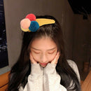 Cute Candy Color Hair Clip Korean Pompom Hair Pins Women Headwear (Style 7) A