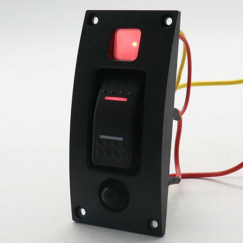 1 Gang Boat Marine Switch Panel ON-OFF-ON Rocker Switch with Circuit Breaker