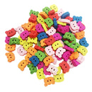 100pcs 13x9mm Tiger Shape Colorful Wood Sewing Buttons DIY Craft Scrapbook