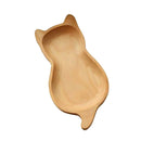 Wood Plate Dinner Plate Dessert Plate Set Salad Bowl Dishware 11.5x23cm Cat