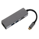 Gray USB-C Type-C To HDMI SD TF USB3.1 Adapter Cable Hi- For Macbook PC