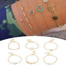 5pcs/set Rhinestone Geometric Hand Chain Women Heart Bracelet Jewelry Gift