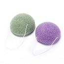 2x round natural konjac charcoal facial soft  puff face wash cleansing sponge SP