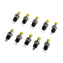 10x 220V PBS-110 ON/OFF Push button Mini Lockless Momentary Switch Yellow