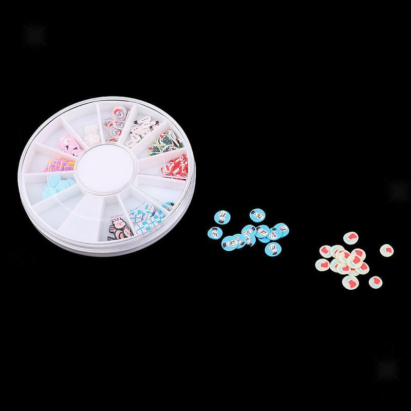 12 Styles Wheels Acrylic Mixed Slices Nail Art Tips DIY Decoration Flatbacks