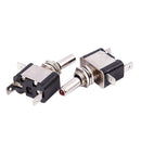 2 Pcs Car 12V 20A Red Illuminated Lamp SPST On/Off Toggle Switch