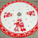 Christmas Tree Skirt Double Deer Print Tree Skirt 120Cm Christmas Tree Bott M6Y9