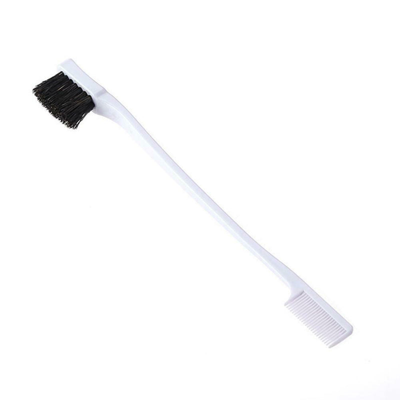 Double Side Hair Edge Brushes Hair Comb Beauty Hairdressing Tools (White) A