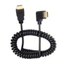90 Degree Right Angled HDMI to HDMI Stretch Spring Cable for HDTV DVB DVD P