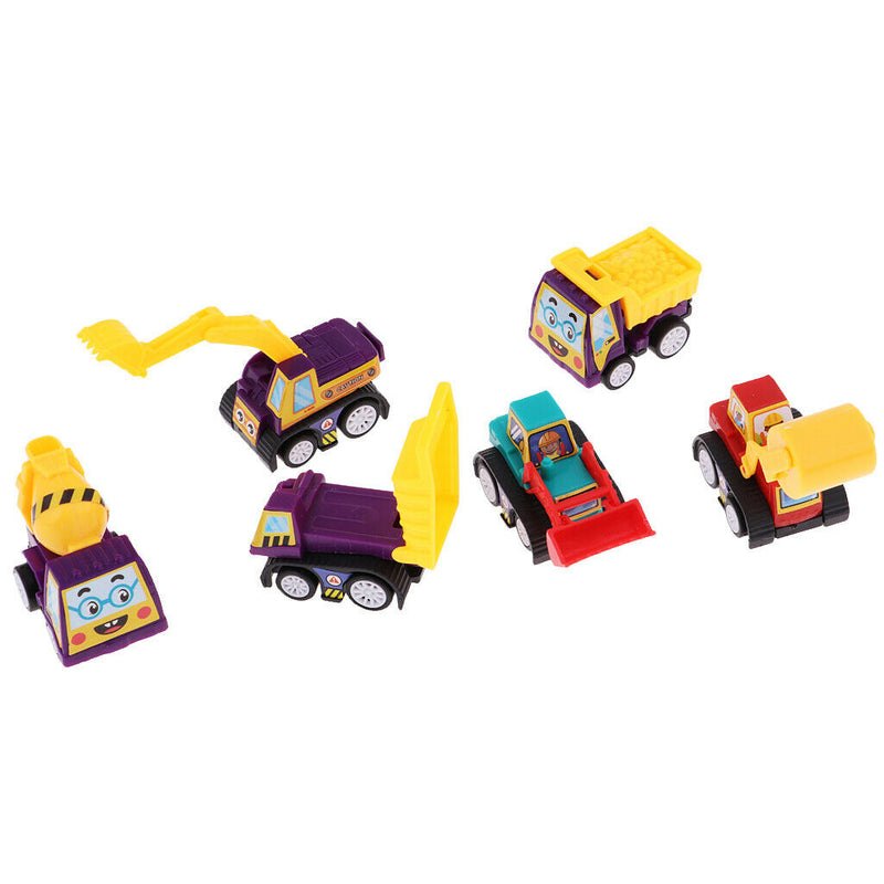 6 Pieces 2" Assorted Pull Back Vehicles for Kids - Fun Gift Party Giveaway