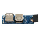 USB 2.0 9-Pin Header (2x5) to Dual USB A Female Port Adapter USB 2.0 Hub I Ty â„–[