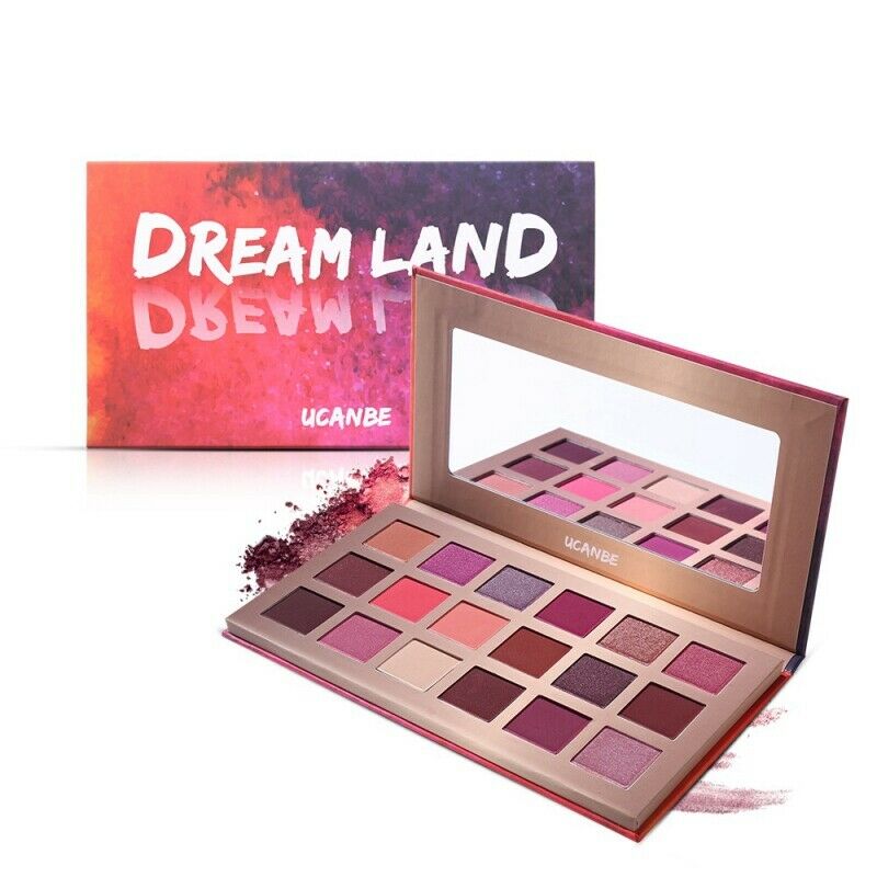 Ucanbe Shimmer Matte Dreamland Eyeshadow Makeup Palette 18 Color Purple Pin Q6W6