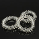 3Ã— Women Clear Elastic Rubber Hairband Phone Wire Hair Tie Rope Band Ponytail