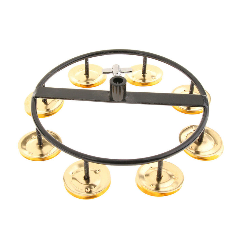 Drum Set Hi-hat Tambourine with Single Row Steel Jingles for Kids KTV Favor